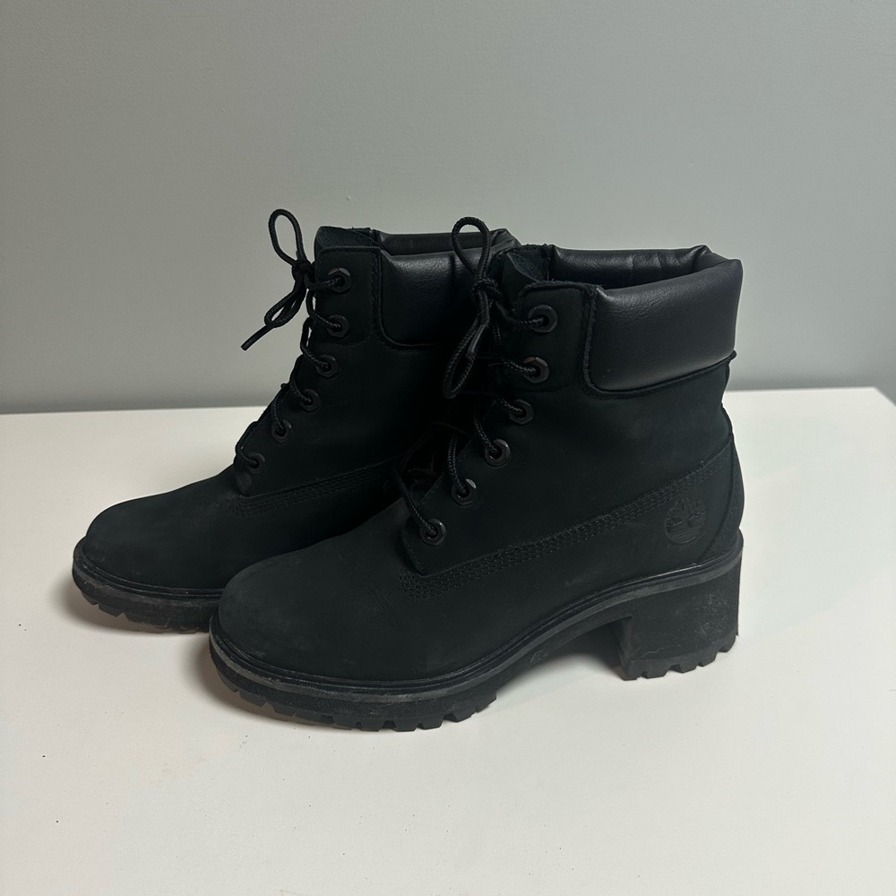 Women’s Timberland Black Heeled Boots size 7.5 - Picture 2 of 6